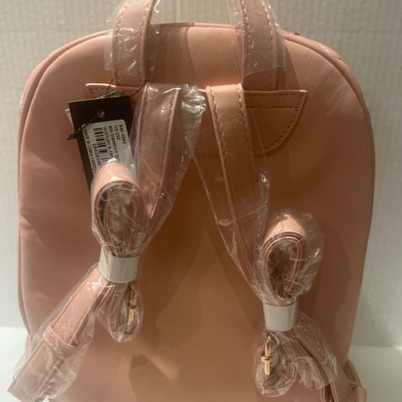 Badgley Mischka Diamond Quilted light Pink Backpack - Picture 4 of 9